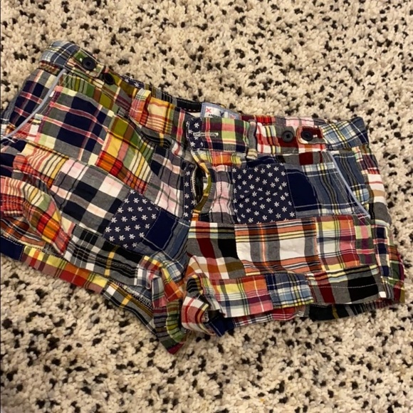 π Fun Plaid patch work American Eagle shorts π - Picture 1 of 3